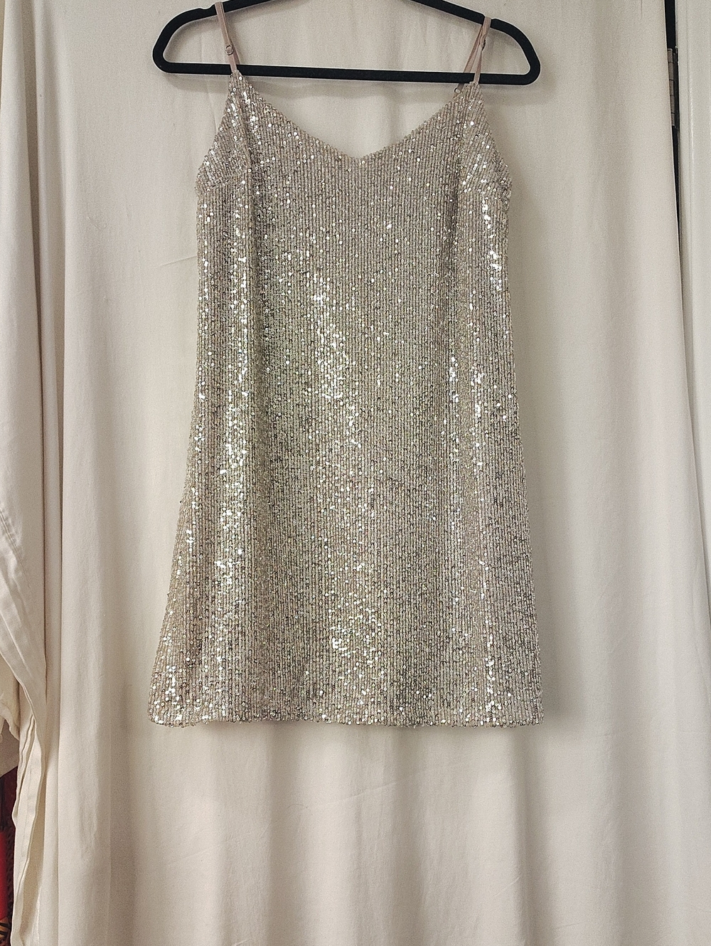 Banana Republic Cream Slip Dress with Black Label